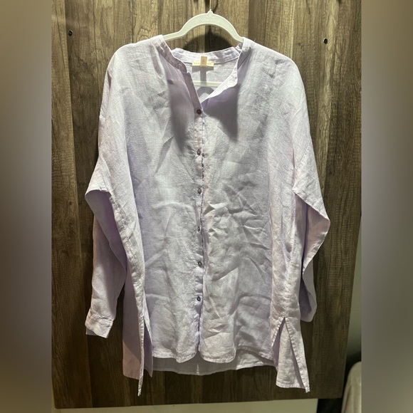 Eileen Fisher Women's Button Down Shirt - Soft Lavender Size Large NWOT - Picture 3 of 8